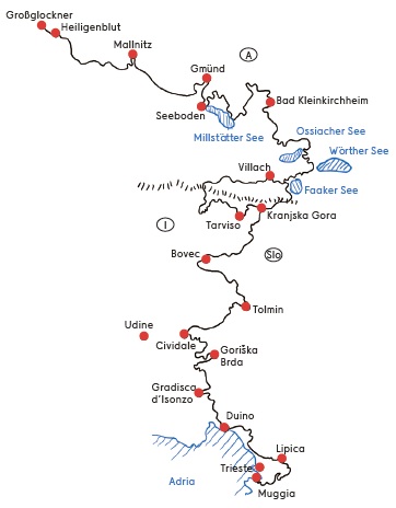 Alpe-Adria-Trail Karte