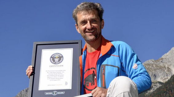 Christian Stangl: 3mal Guinness Buch der Rekorde für das &quot;Triple Seven Summits&quot;-Projekt / Bild: B. Rinner