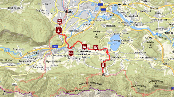 Rundtour entlang des Alpe-Adria-Trails – Etappe 1: Faaker See / Baumgartnerhöhe - Warmbad Villach / www.alpe-adria-trail.com