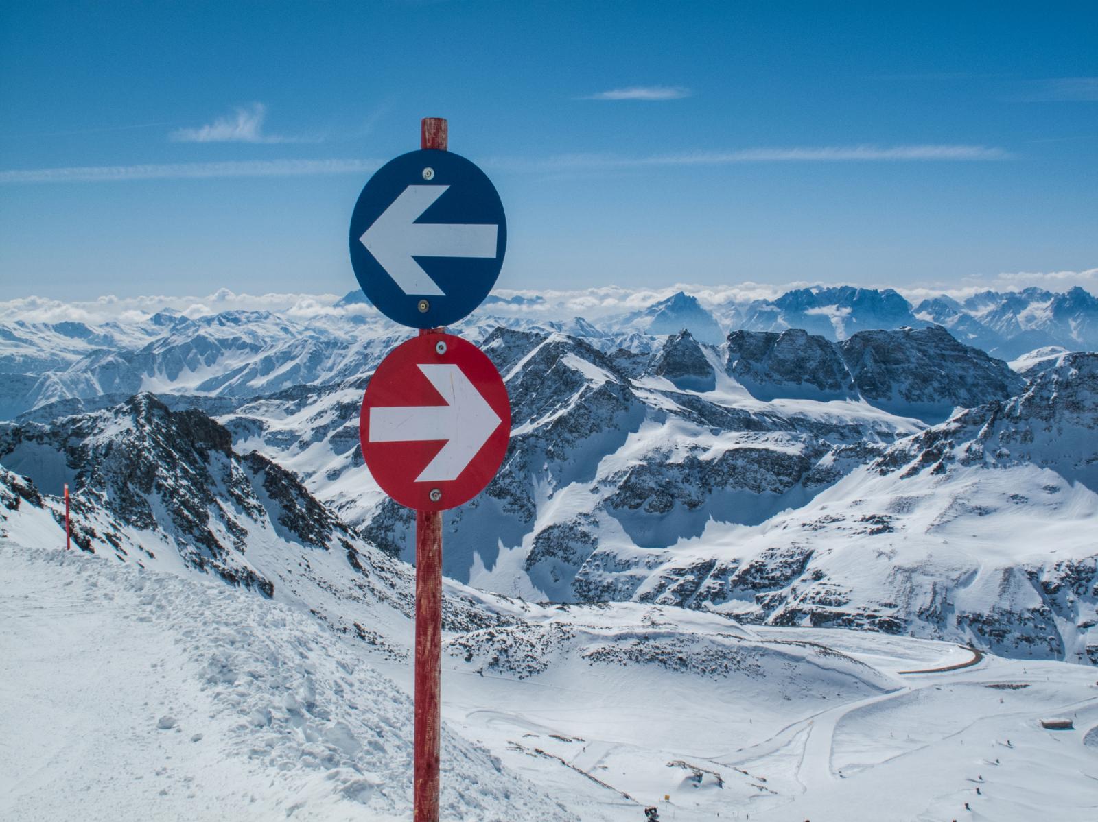 Österreichische Skipisten Beschilderung