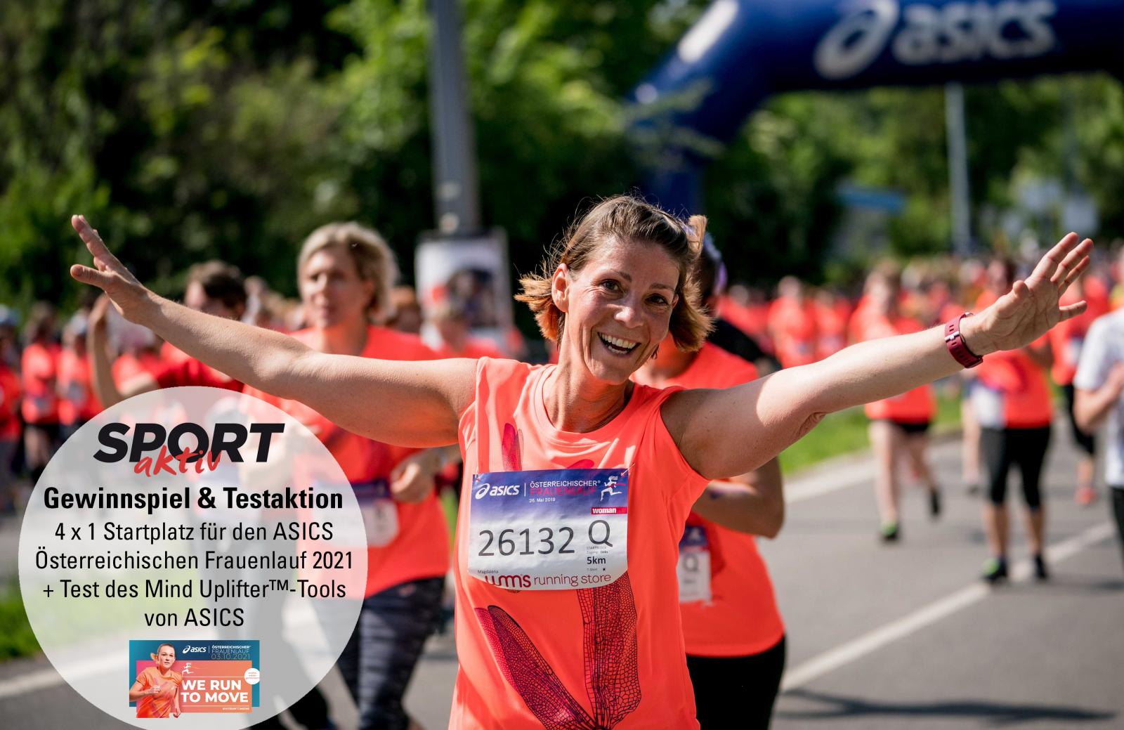 Gewinne 1 von 4 Startplätzen für den ASICS Österreichischen Frauenlauf 2021 und teste dort das neue ASICS Mind Uplifter™-Tool