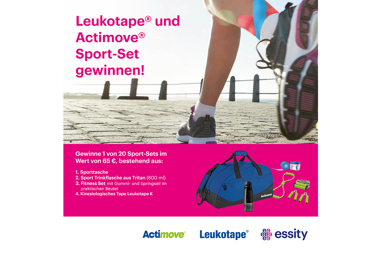 Gewinne 1 von 20 hochwertigen Sport-Sets von Leukotape® & Actimove®!