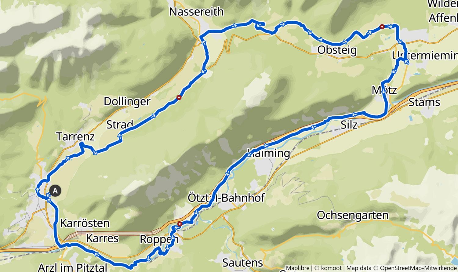 komoot Touren-Tipp: Graveltour rund um den Tschirgant