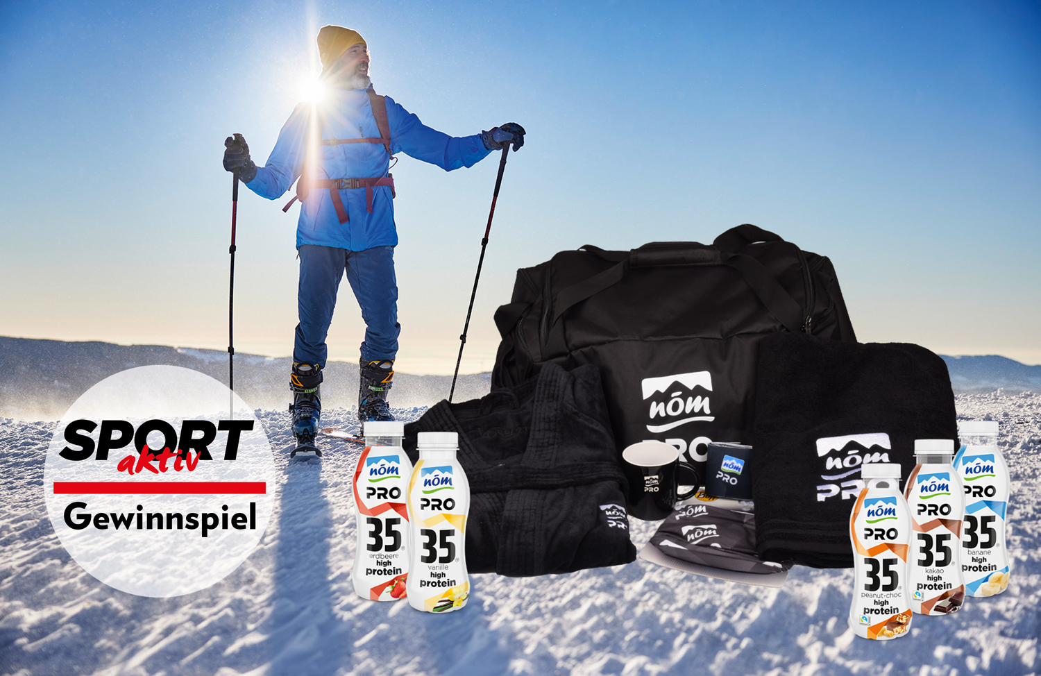 Gewinnspiel: Wir verlosen 1 x 1 prallgefüllte NÖM PRO Sporttasche inkl. NÖM PRO Proteindrinks