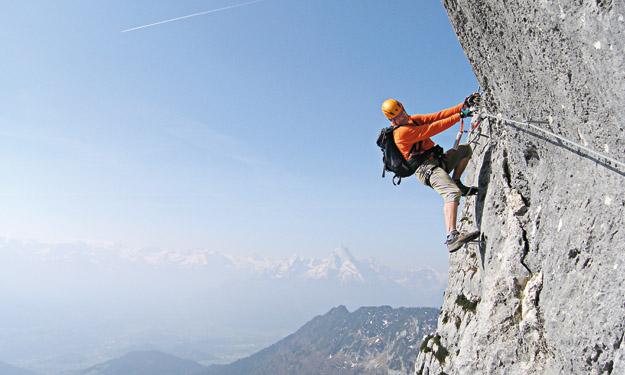 Klettersteig Bereit fuer Einstieg