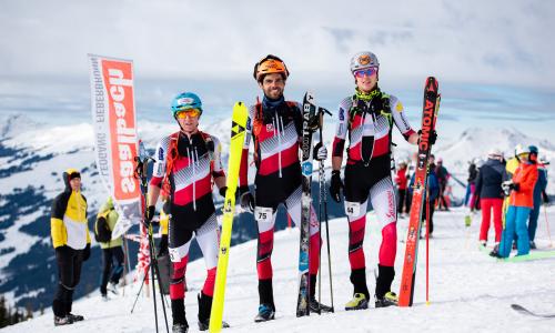 Bischofshofen: Morgen fällt der Startschuss zum Skibergsteiger-Weltcup 2019! © Fotograf / Bernhard Hörtnagl / v.l.n.r.: Christian Hofmann, Jakob Herrmann und Armin Höf führen das Aufgebot der ÖSV Skibergsteiger beim Heimweltcup in Bischofshofen an. Bischofshofen: Morgen fällt der Startschuss zum Skibergsteiger-Weltcup 2019!