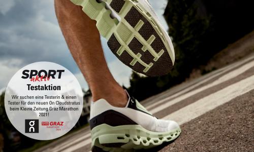 © Hersteller / On Werde Tester/-in des neuen Cloudstratus von On & starte als VIP beim Kleine Zeitung Graz Marathon 2021!