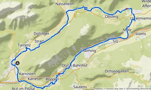 komoot Touren-Tipp: Graveltour rund um den Tschirgant