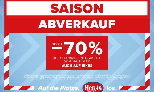 Auf die Plätze, Hervis, los – zum Saison-Abverkauf!