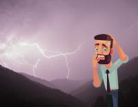 Angst Gewitter in den Bergen