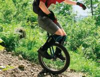 Balanceakt dran Einradfahren