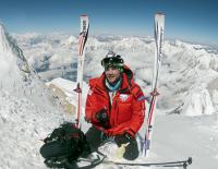 Am Ziel: Benedikt auf dem 8.163 Meter hohen Manaslu im Himalaya.