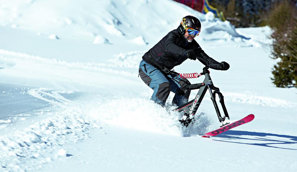 Türkis-Grün in Schieflage: Was passiert, wenn sich Mountainbike und Skibob paaren