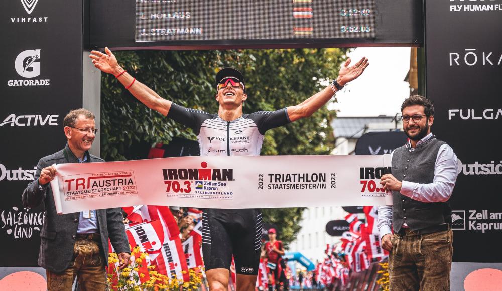 10. Jubiläum des Ironman 70.3 in Zell am See-Kaprun: Lokamatador Lukas Hollaus holt 3. Platz sowie den Staatsmeister Titel