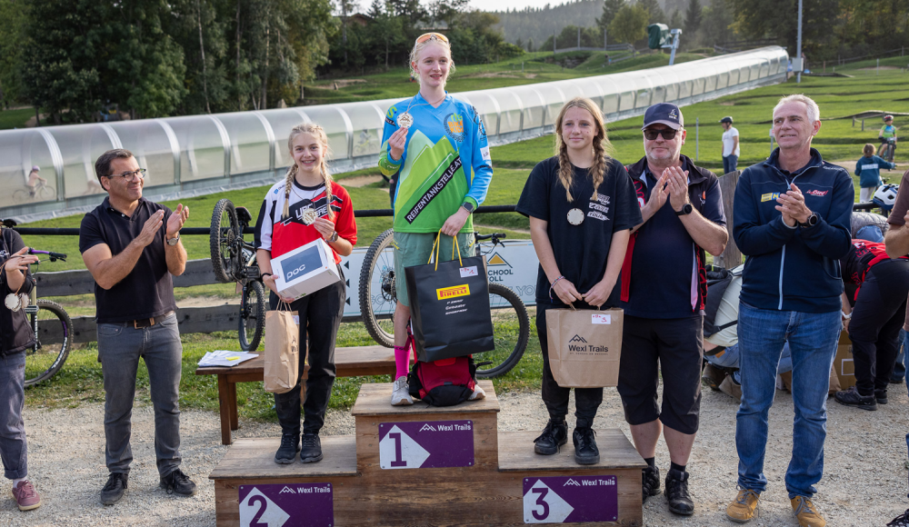 170 Kinder am Start des Mountainbike Rennens in St. Corona am Wechsel