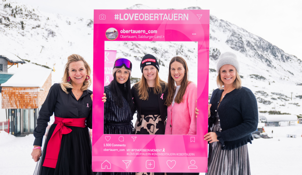 Einschwingen für Pink Ribbon – Powerfrauen setzen ein Zeichen gegen Krebs in Obertauern