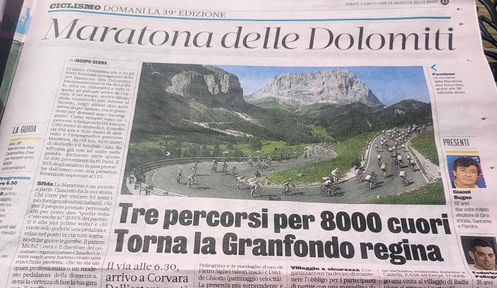 Purer Radsportgenuss in den Dolomiten: SPORTaktiv bei der Maratona dles Dolomites 2026